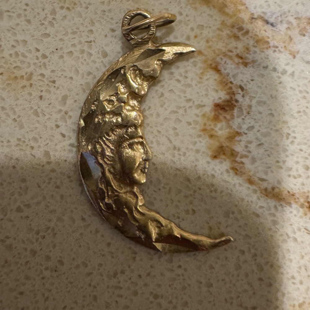Gold Crescent Moon Pendant